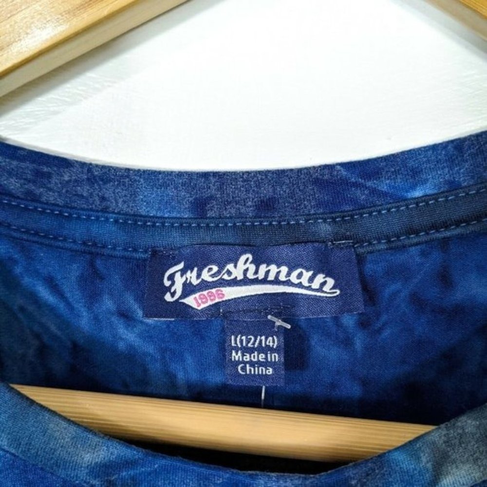 FRESHMAN Girls Navy Blue Tie Die Soft Short Sleeve T Shirt NEW - Picture 6 of 7
